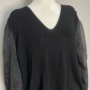 Talbots VNeck Puff Sleeve Sweater Size XL
